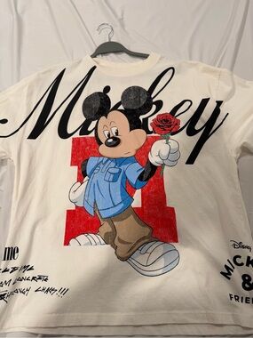 Civilregime Disney Mickey Mouse Kids Graphic Tee - White with Red Accent